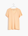 Madewell Whisper Cotton V-neck Tee In Peach Cream