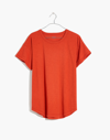 Madewell Whisper Cotton Rib-crewneck Tee In Fresh Chili