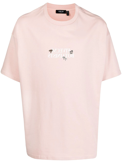 Five Cm Mushroom-print Cotton T-shirt In Pink