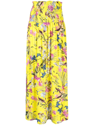 Liu •jo Floral-print Maxi Skirt In Yellow