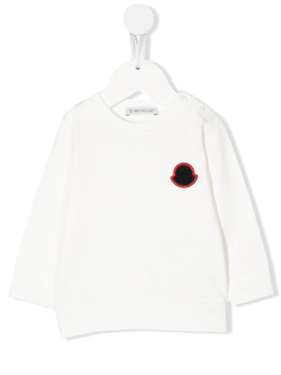 Moncler Babies' Chest Logo-patch Sweatshirt In Weiss