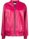 Magda Butrym Leather Bomber Jacket In Pink