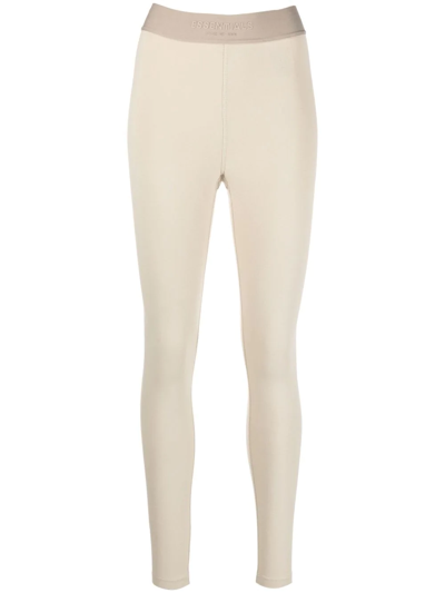 Essentials Logo-waistband Leggings In Neutrals