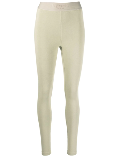 Essentials Logo-waistband Leggings In Green