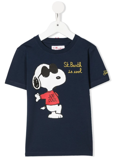 Mc2 Saint Barth Kids' Logo-print T-shirt In Blue