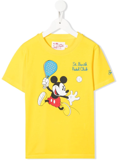 Mc2 Saint Barth Teen Mickey Graphic-print T-shirt In Gelb