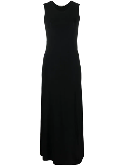 Bite Studios Summer Stretch Viscose Jersey Long Dress In Black
