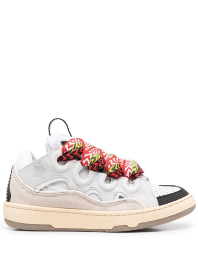 Lanvin Curb Lace-up Low-top Sneakers In White