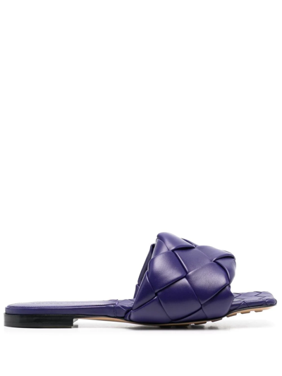 Bottega Veneta Intrecciato Square-toe Sandals In Purple