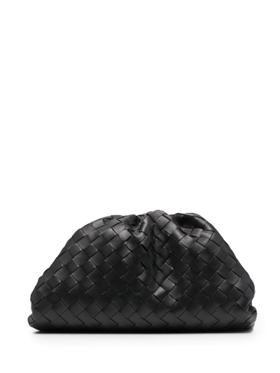 Bottega Veneta Intrecciato-weave Clutch Bag In Black