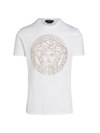 Versace Cotton T-shirt With Medusa Logo In White