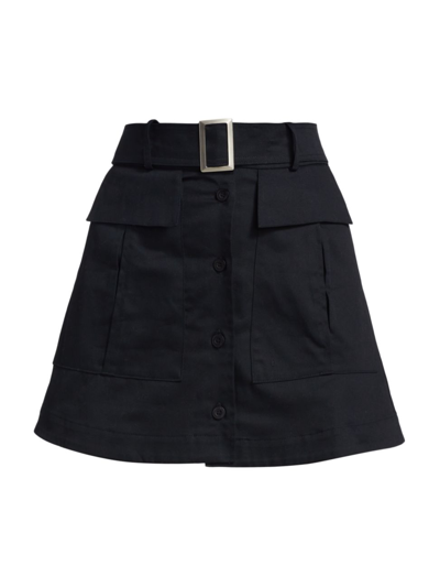 Reese Cooper Black Cotton Mini Skirt