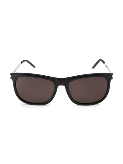 Saint Laurent Classic 56mm Rectagular Sunglasses In Black