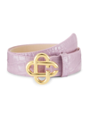 Casablanca Masao San Logo Buckle Leather Belt In Lilac