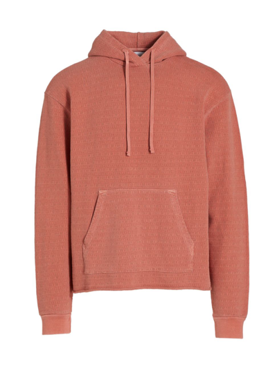 John Elliott Raw-edge Jacquard Terry Hoodie In Terracotta