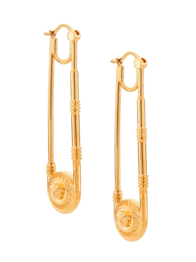 Versace Medusa Safety Pin Gold-plated Earrings