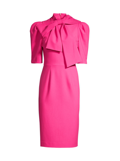 Black Halo Ara Bow-neck Sheath Dress In Hot Pink | ModeSens