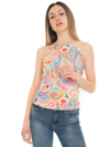 Love Moschino Thin Straps Allover Multicolor Top In Multicolor