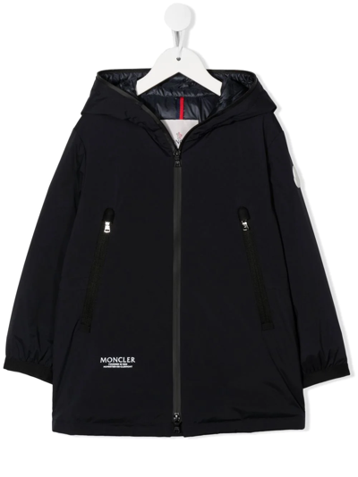 Moncler Teen Marsil Long Parka In Blue