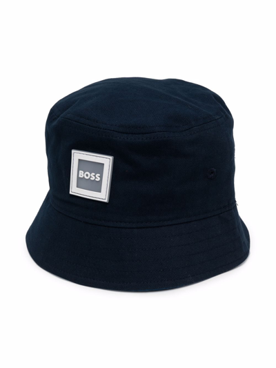 Bosswear Kids' Logo-patch Bucket Hat In Blue