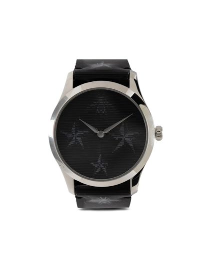Pre-owned Gucci Timeless Bee Star 40mm In Black