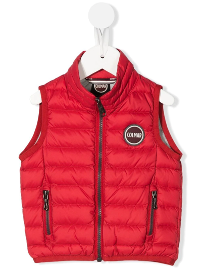 Colmar Babies' Padded Logo-patch Gilet In Red