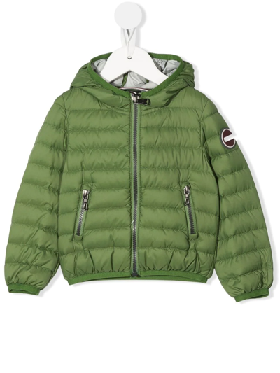Colmar Babies' Logo-patch Hooded Puffer Jacket In Green