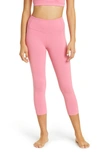 Zella Live In High Waist Pocket Crop Leggings In Pink Chateau