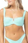 L*space Camellia Underwire Bikini Top In Bright Teal
