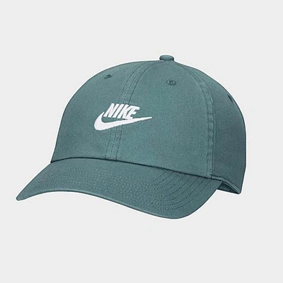 Nike Sportswear Heritage86 Futura Washed Adjustable Back Hat In Mineral Slate/mineral Slate/white
