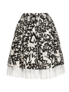 Comme Des Garçons Graffiti Print Layered Skirt In White/black