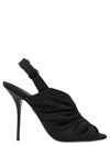 Dolce & Gabbana Satin Slingbacks With Corset-style Fastening In Black
