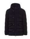 Herno Men's Black Polyamide Down Jacket In Blue