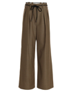 Andersson Bell Checked High-waisted Trousers In Brown