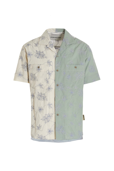 Andersson Bell Floral-embroidered Short Sleeves Shirt In Multicolor