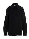 Jil Sander Virgin Wool Crêpe Gabardine Shirt In Black