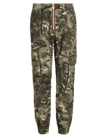K-way Camouflage Cargo Pants In Green