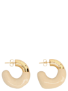 Sunnei Small Rubberized Hoop Earrings In Beige