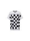 Mm6 Maison Margiela Checkerboard Print T-shirt In White/black