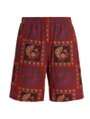 Needles Batik-print Cotton Knee-length Shorts In Multicolor