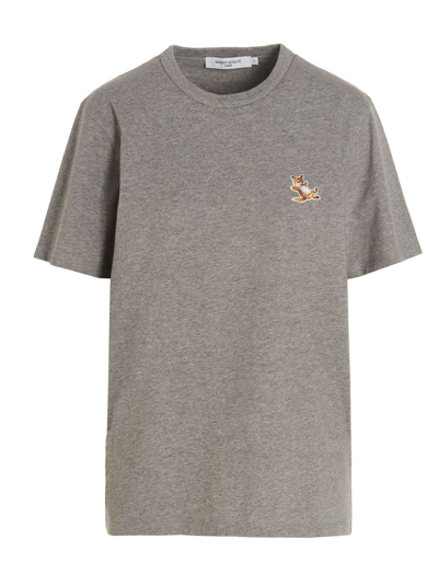 Maison Kitsuné Chillax Fox Patch T-shirt In Gray
