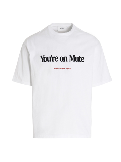 Axel Arigato Mute T-shirt Melange Grey Cotton T-shirt With Slogan - Mute T-shirt In White