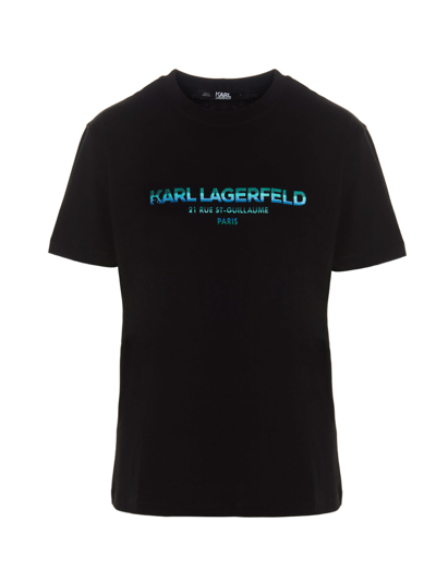 Karl Lagerfeld Address Logo-print T-shirt In Black