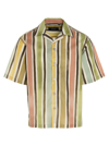 Costumein Bright Stripe Short-sleeve Shirt In Multicolor