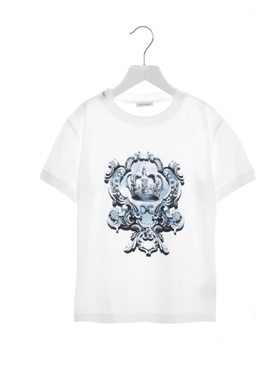 Dolce & Gabbana Kids' Logo Printed T-shirt In White