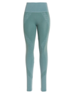 Wolford Metallic-threaded Stretch Leggings In Light Blue