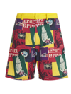 Ferrari Graphic-print Elasticated-waist Bermuda Shorts In Yellow