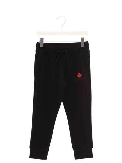 Dsquared2 Kids' Rubbered Logo Joggers In Black