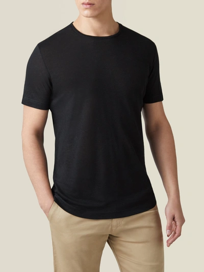 Luca Faloni Black Linen Jersey T-shirt