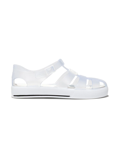 Dolce & Gabbana Babies' Logo-plaque Jelly Sandals In White